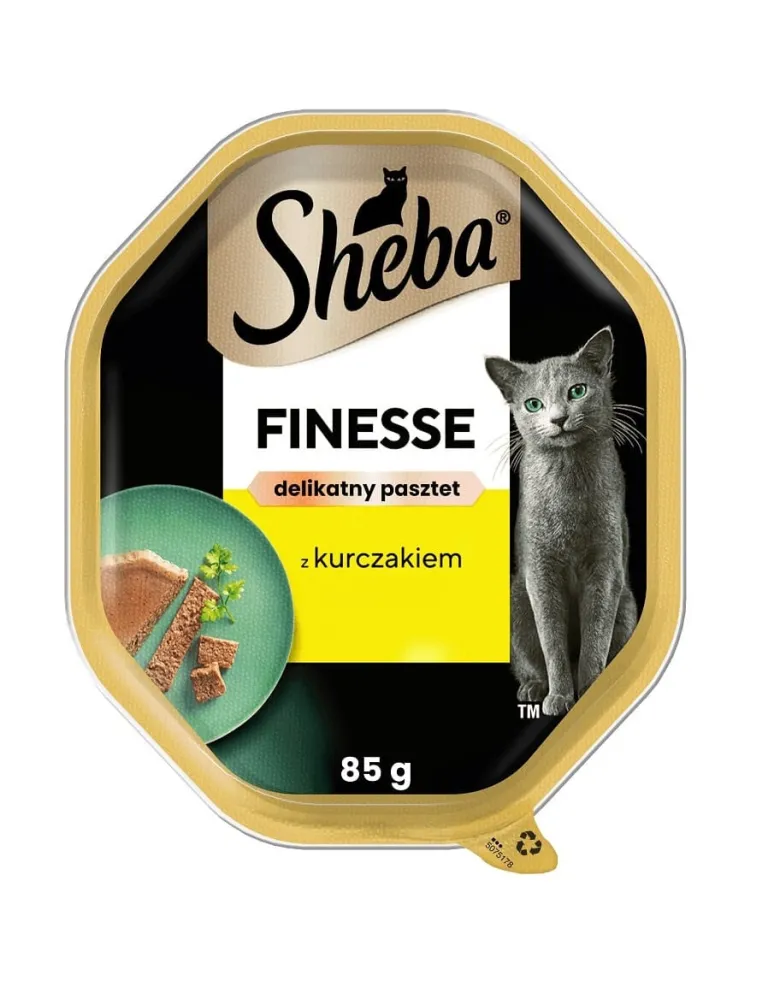 SHEBA Finesse Mousse di pollo in vaschetta 85g alimento umido completo per gatti adulti