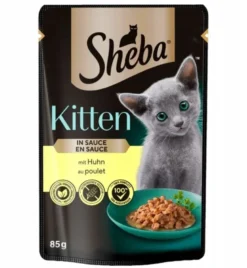 SHEBA Kitten in bustina 28x85g cibo umido completo per gattini bocconcini di pollo in salsa
