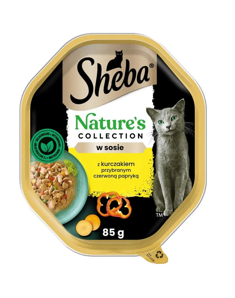 SHEBA Nature's Collection in vaschetta 22x85g alimento umido completo per gatti adulti bocconcini con pollo in salsa