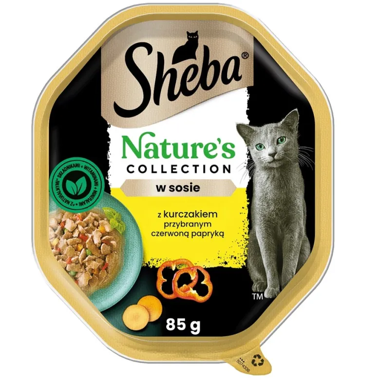 SHEBA Nature's Collection in vaschetta 22x85g alimento umido completo per gatti adulti bocconcini con pollo in salsa