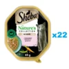 SHEBA Nature’s Collection in vaschetta 22x85g Alimento umido completo per gatti adulti bocconcini con salmone guarniti con piselli in salsa
