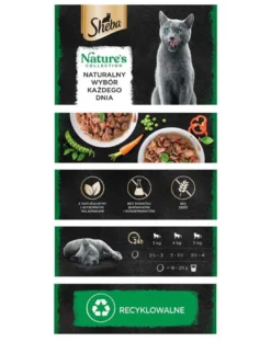 SHEBA Nature’s Collection in vaschetta 22x85g Alimento umido completo per gatti adulti bocconcini con salmone guarniti con piselli in salsa