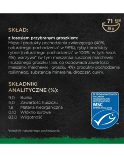 SHEBA Nature’s Collection in vaschetta 22x85g Alimento umido completo per gatti adulti bocconcini con salmone guarniti con piselli in salsa