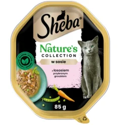 SHEBA Nature’s Collection in vaschetta 22x85g Alimento umido completo per gatti adulti bocconcini con salmone guarniti con piselli in salsa