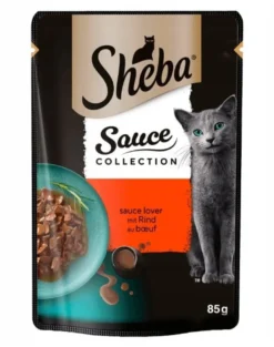 SHEBA Sauce Collection in bustina 28x85g alimento umido completo per gatti adulti bocconcini con manzo in salsa