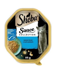 SHEBA Sauce Collection in vaschetta 22x85g Alimento umido completo per gatti adulti bocconcini con tonno in salsa