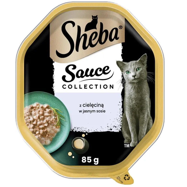 SHEBA Sauce Collection in vaschetta 22x85g cibo umido completo per gatti adulti bocconcini di vitello in salsa
