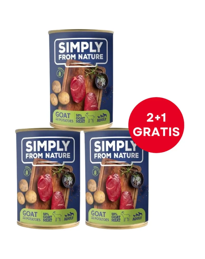 SIMPLY FROM NATURE Cibo umido per cani Capra con patate 400 g (2+1 GRATIS)