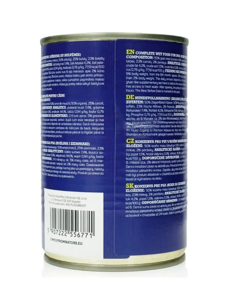 SIMPLY FROM NATURECibo umido per cani capra e patate 6 x 400g