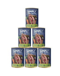 SIMPLY FROM NATURE Cibo umido per cani con anatra e carote 6 x 400g