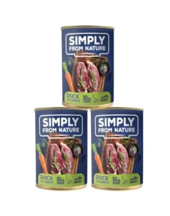SIMPLY FROM NATURE Cibo umido per canicon anatra e carote 3 x 400g