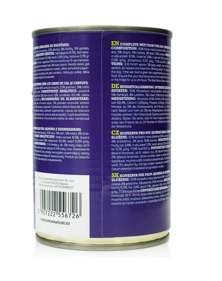 SIMPLY FROM NATURE Cibo umido per cani mix gusti 6 x 400g