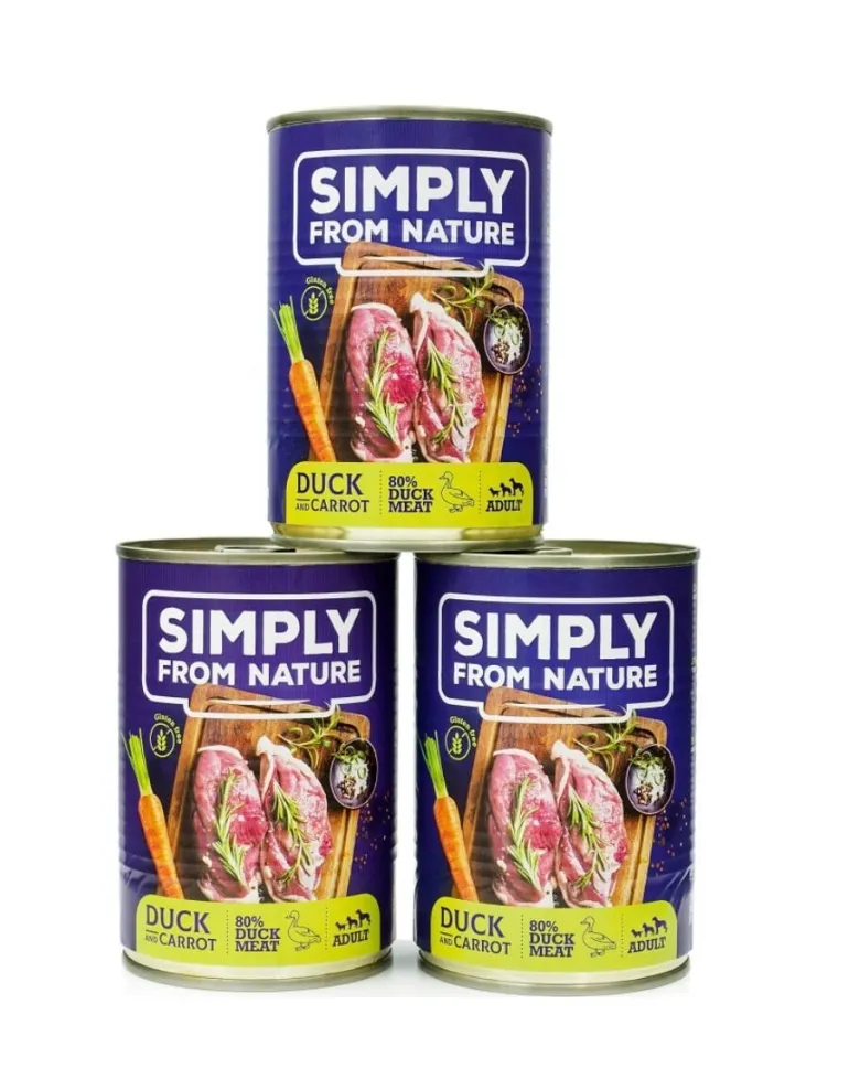 SIMPLY FROM NATURE Cibo umido senza cereali per cani di tutte le razze e le età3 x 400g