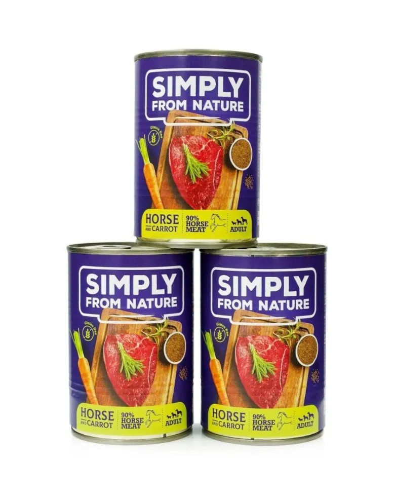 SIMPLY FROM NATURE Cibo umido senza cereali per cani di tutte le razze e le età3 x 400g
