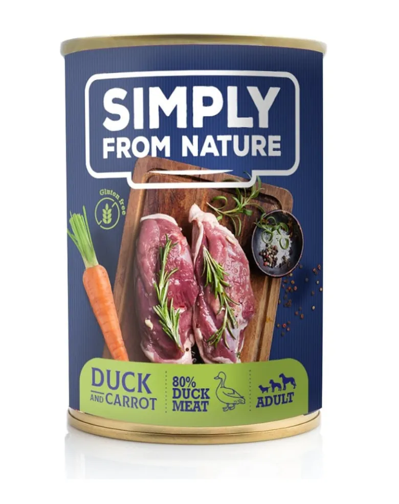 SIMPLY FROM NATURE senza cereali - Anatra e carota 6 x 400 g + 1 GRATIS