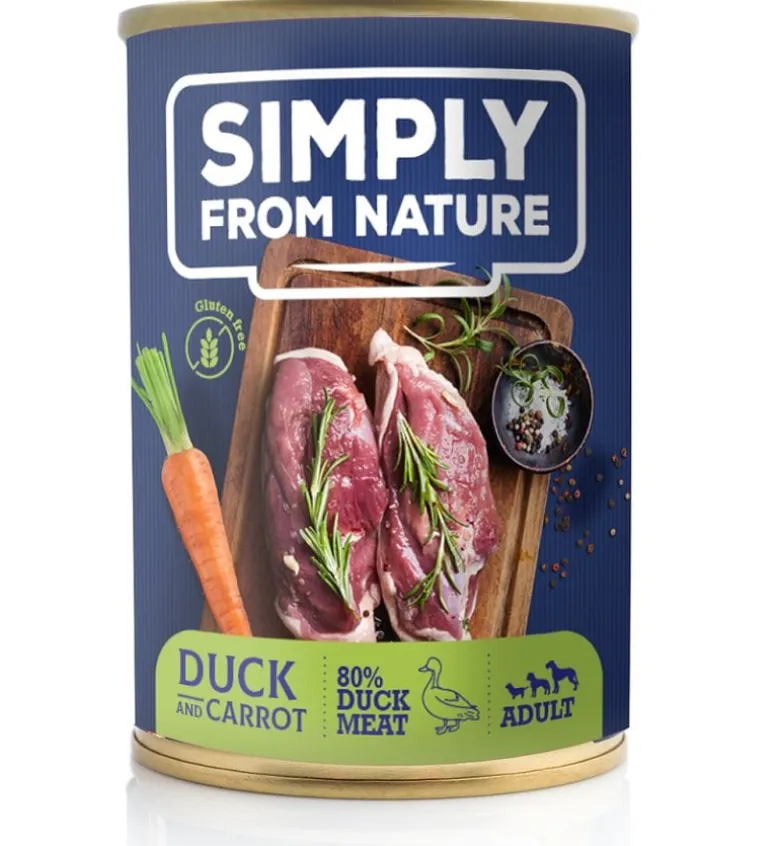 SIMPLY FROM NATURE senza cereali - Anatra e carota 6 x 400 g + 1 GRATIS