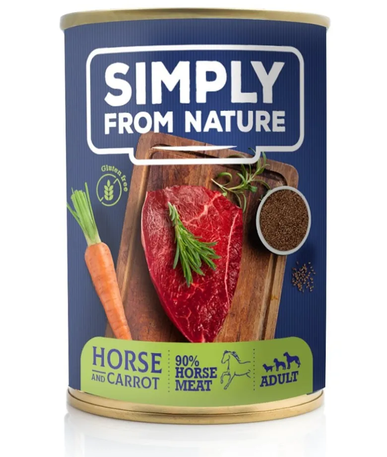 SIMPLY FROM NATURE senza cereali - Cavallo con semi di lino 6 x 400 g + 1 GRATIS