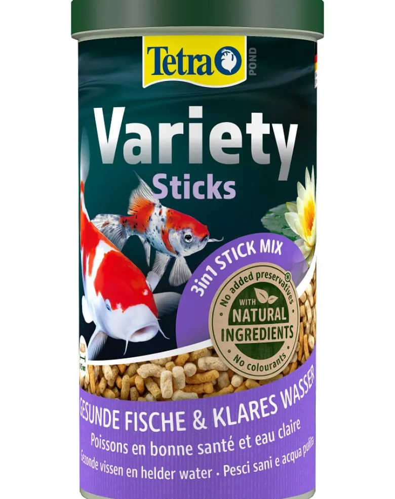 TETRA Pond Variety Sticks 1l Mix completo per pesci da laghetto a base di tre diversi tipi di stick