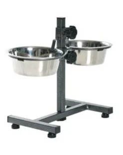 TRIXIE Bar per cani in metallo con ciotole in acciaio inox 2X1.8 l