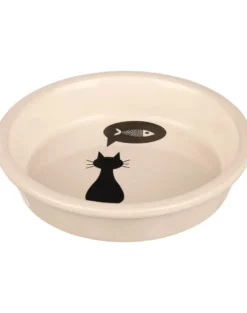 TRIXIE Ciotola per gatti in ceramica con motivo a gatto 250 ml