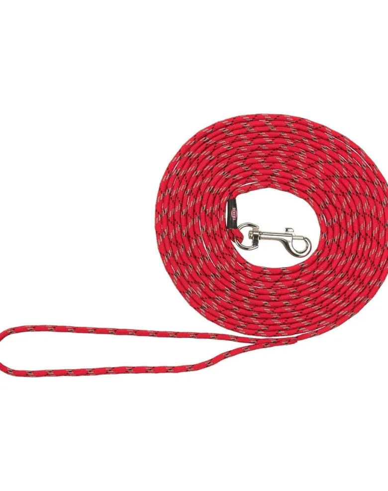 TRIXIE Junior Lunghina tonda per cuccioli XXS–XS: 8 m/ 4 mm rosso
