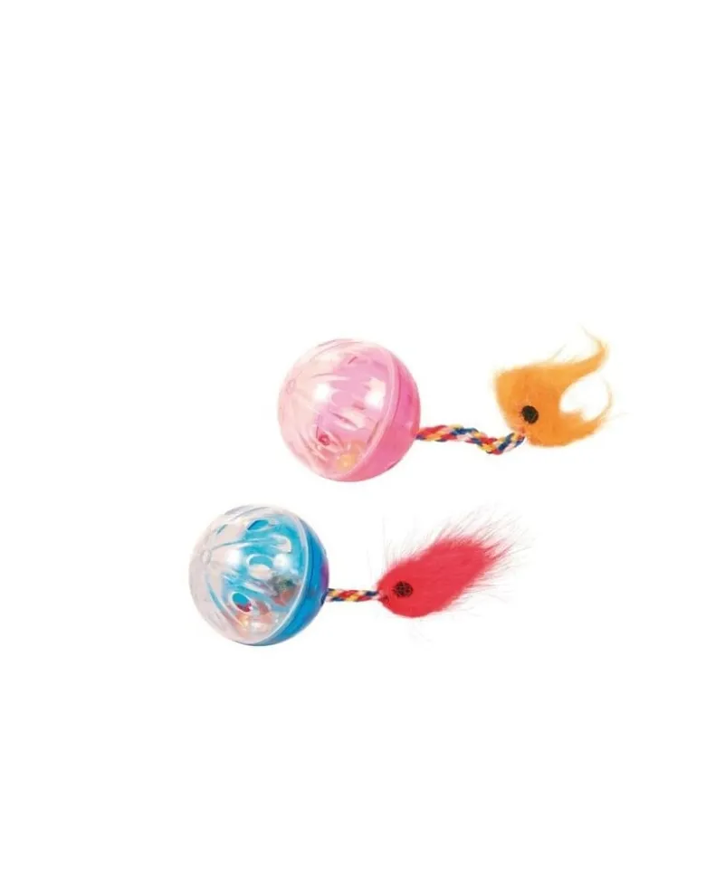TRIXIE Set di palline con coda e sonaglio 2pz.