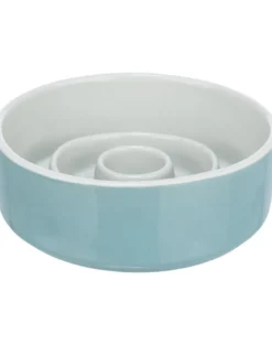 TRIXIE Slow Feeding Ciotola in ceramica grigio/blu 0,45 l