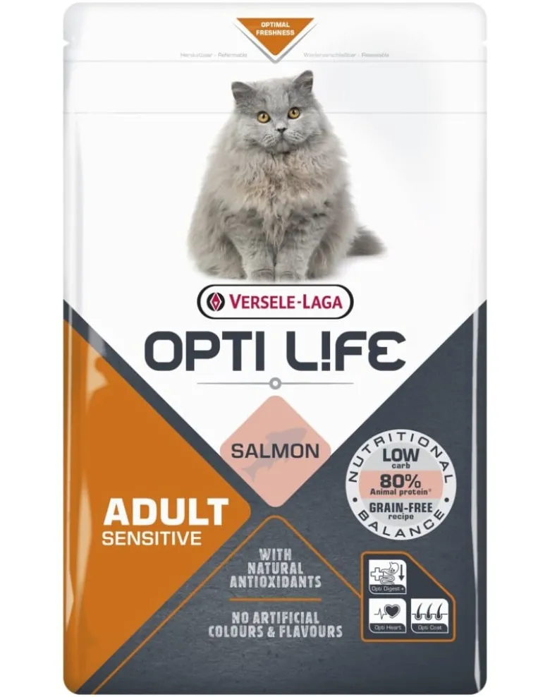 VERSELE-LAGA Opti Life Cat Adult Sensitive Salmon 1 kg per gatti adulti sensibili