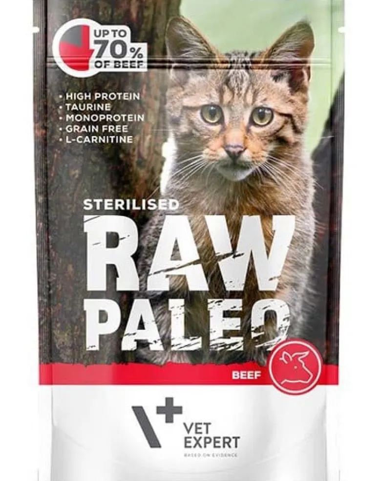 VETEXPERT RAW PALEO Sterilised beef 100g cibo umido per gatti sterilizzati manzo