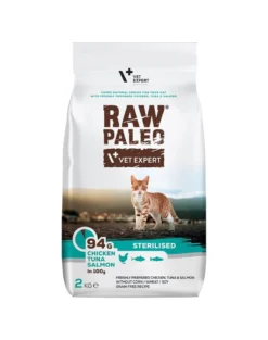 VETEXPERT Raw Paleo Sterilised Chicken&Tuna&Salmon per gatti sterilizzati 2kg