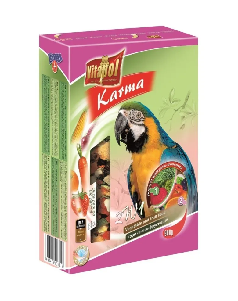 VITAPOL Cibo per pappagalli a base di frutta e verdura 900 g
