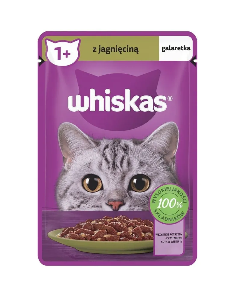 WHISKAS Adult con agnello in gelatina 85 g cibo umido per gatti