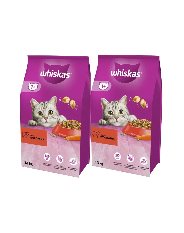 WHISKAS Adult con manzo e verdure2 x 14kg