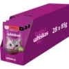WHISKAS Adult in bustina 28x85g Alimento umido con manzo in salsa per gatti adulti