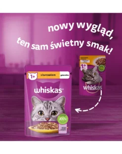 WHISKAS Adult in bustina 28x85g Alimento umido con pollo in gelatina per gatti adulti