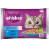 WHISKAS Adult in bustina 4x85g Alimento umido in gelatina con salmone e tonno