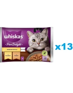 WHISKAS Adult in bustina 52x85g cibo umido in gelatina con pollo e tacchino per gatti adulti