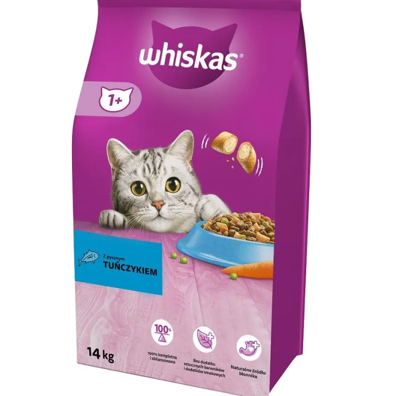 WHISKAS Adult 14kg con manzo e verdure + WHISKAS Adult 14kg con tonno e verdure