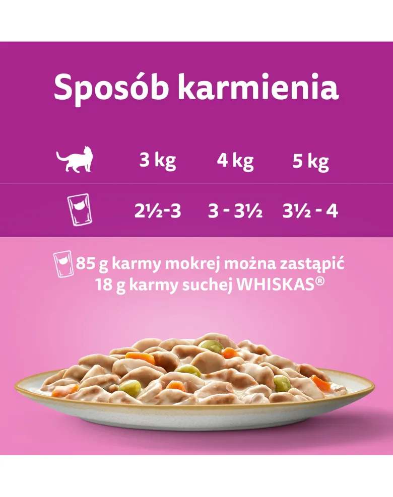 WHISKAS Adult Tasty Mix 48x85g Variazioni cremose con pollo e verdure, agnello e tacchino in salsa