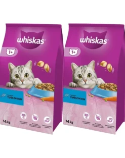 WHISKAS Adult2 x 14kg cibo secco per gatti con tonno e verdure