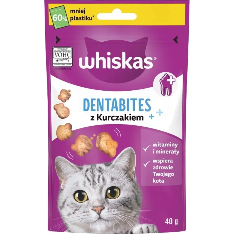 WHISKAS Dentabites 6x40g snack per la salute dentale per gatti adulti