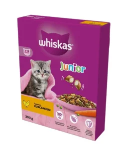 WHISKAS Junior 6x300g alimento secco completo con delizioso pollo per gattini