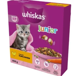 WHISKAS Junior 5x800g Alimento secco completo per gattini con delizioso pollo