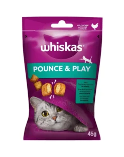 WHISKAS Pounce & Play 45g snack con pollo per gatti