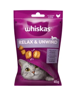 WHISKAS Relax & Unwind 45g snack con pollo per gatti
