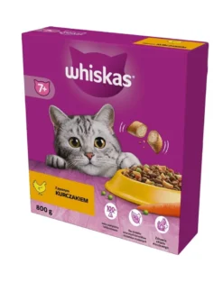 WHISKAS Senior 5x800g cibo secco con delizioso pollo per gatti anziani
