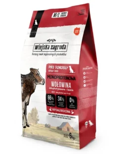 WIEJSKA ZAGRODA Alimento monoproteico con manzo per cani M/L 6 kg