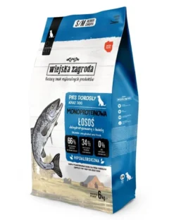 WIEJSKA ZAGRODA Alimento monoproteico con salmone per cani S/M 6 kg