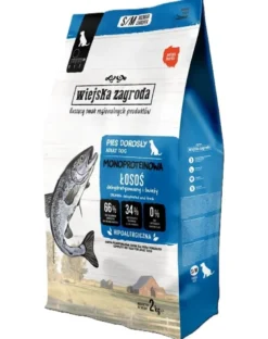WIEJSKA ZAGRODA Alimento monoproteico con salmone per cani S/M 2 kg