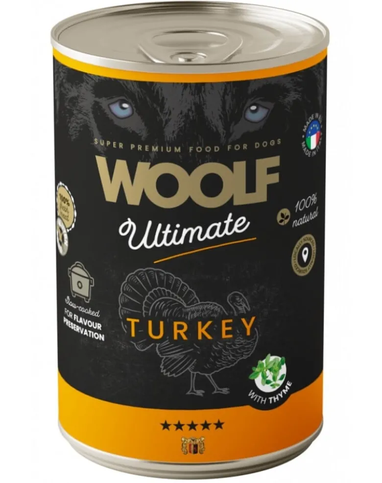 WOOLF Ultimate Adult Dog Turkey and Thyme 400g cibo umido per cani con tacchino e timo